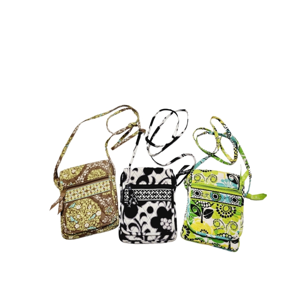 VERA BRADLEY LOT OF 3 MINI HIPSTER CROSSBODY BAGS RETIRED PATTERNS